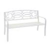 Zahradní lavička F44, lavička park lavička sedadlo, 2-místný práškově lakovaná ocel ~ bílá