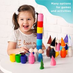 Ulanik Montessori dřevěná hračka "Peg Dolls" 12 ks