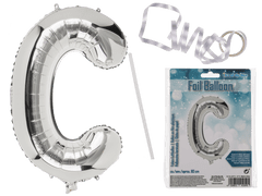 GoDan Fóliový balónek Písmeno C stříbrný 80cm