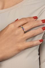 Brilio Silver Okouzlující stříbrný prsten s barevnými zirkony RI118WRBW (Obvod 58 mm)