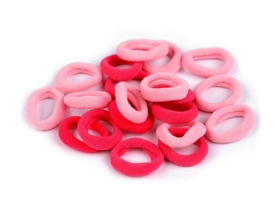 Kraftika 20ks růžová mini gumičky do vlasů, vlasové ozdoby, bižuterie