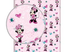 Jerry Fabrics Růžové dětské prostěradlo Minnie Mouse Flowers