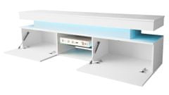 Veneti TV stolek s LED osvětlením USOA - lesklý bílý