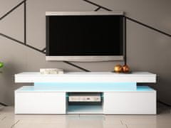 Veneti TV stolek s LED osvětlením USOA - lesklý bílý