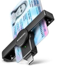 AXAGON CRE-SMPC, USB-C PocketReader čtečka kontaktních karet Smart card (eObčanka)