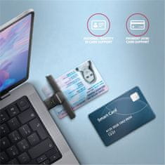 AXAGON CRE-SMPA, USB-A PocketReader čtečka kontaktních karet Smart card (eObčanka)