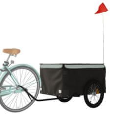 Greatstore Přívěsný vozík za kolo černý a šedý 45 kg železo
