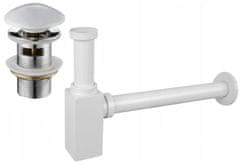 Mexen Umyvadlový sifon s výpustí click-clack keramická zárka s přepadem, bílý (7992060-25)
