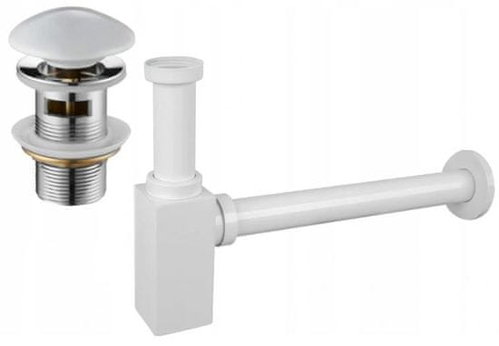 Mexen Umyvadlový sifon s výpustí click-clack keramická zárka s přepadem, bílý (7992060-25)