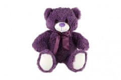 Teddies Medvěd s mašlí plyš 50cm fialový