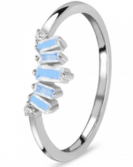 Klenoty Amber Luxusní stříbrný prsten s měsíčním kamenem a topazy Queen Velikost: 54