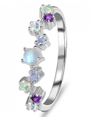 Klenoty Amber Luxusní stříbrný prsten s polodrahokamy Radiance Velikost: 54