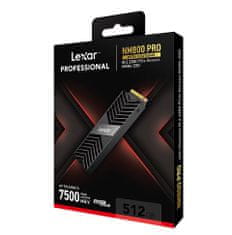 Lexar SSD NM800PRO PCle Gen4 M.2 NVMe - 512GB (čtení/zápis: 7450/3500MB/s) - Heatsink, černá
