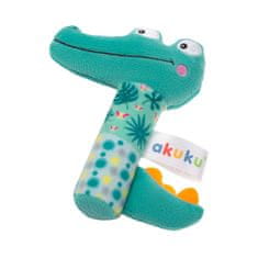 AKUKU Dětská pískací plyšová hračka s chrastítkem Krokodýl
