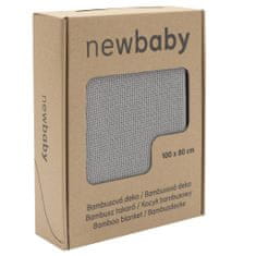 NEW BABY Bambusová pletená deka 100x80 cm grey