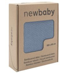 NEW BABY Bambusová pletená deka 100x80 cm blue