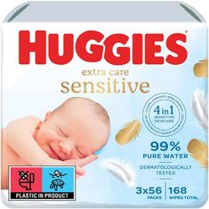 Huggies HUGGIES Ubrousky vlhčené Extra Care Triplo 56x3 ks