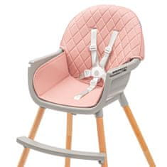 Baby Mix Jídelní židlička Freja wooden dusty pink