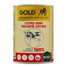 IRONpet Gold Dog Hovězí krájená svalovina, konzerva 400 g