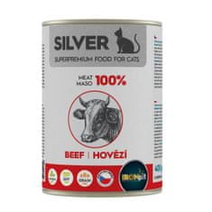 IRONpet Silver Cat Hovězí 100% masa, konzerva 400 g
