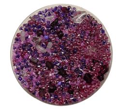INTEREST Korálky skleněné směs 120g fialová.