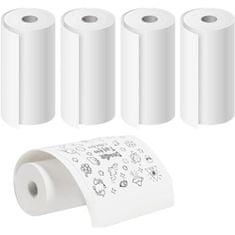 Mormark Termo Papír do tiskárny MINIPRINT, Bílý Papír do mini tiskárny (5 ks, 5,7 x 3 cm) | 5 x Role bílého Termopapíru pro Mini tiskárnu MINIPRINT