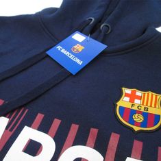 FotbalFans Dětská mikina FC Barcelona, tmavě modrá, kapuce | 11-12r