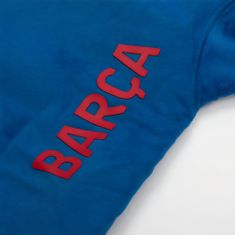 FotbalFans Dětská mikina FC Barcelona, modrá, kapuce, zip | 13-14r