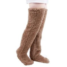 VIVVA® Dámské teplé ponožky, Teplé nadkolenky, Teplé hřejivé ponožky | HUGSOCKS Hnědá