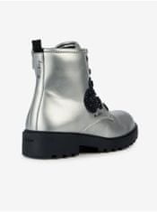 Geox Holčičí kotníkové boty ve stříbrné barvě Geox Casey 28