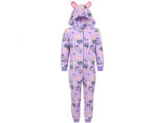 sarcia.eu Peppa Pig Fialové fleecové jednodílné pyžamo, dětské onesie s kapucí, OEKO-TEX 5-6 let 110-116 cm
