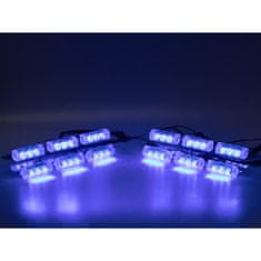 Stualarm PREDATOR LED do mřížky 12V modrý 4 světla 12x165x15mm