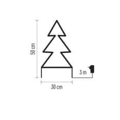 Emos LED vánoční stromek kovový, 50 cm, venkovní i vnitřní, teplá bílá