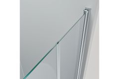 WellMall BETA LINE Chrom 150 Čiré Sprchové dveře dvoukřídlé s pevnou stěnou v rovině (130+20)