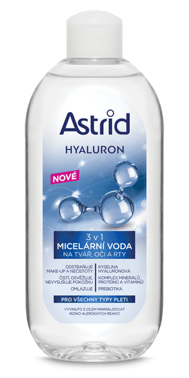 Astrid ASTRID HYALURON čistící micelární voda 3v1, 400 ml