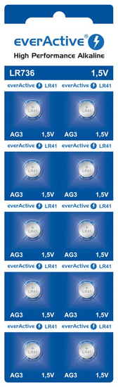 Aga Baterie EverActive Alkaline G3 LR736 10ks