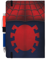 CurePink Poznámkový blok s propiskou Marvel|Spiderman: Logo (A5 14,8 x 21,0 cm)