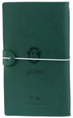 CurePink Cestovní a pracovní poznámkový blok Harry Potter: Zmijozel (12 x 19,5 cm)