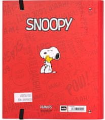 CurePink Kroužkový pořadač se spojovací svorkou Snoopy: (28 x 32 x 4 cm)