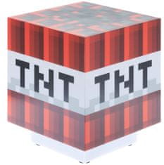 CurePink Svítící a zvuková dekorativní lampička Minecraft: TNT (9 x 11 x 9 cm)