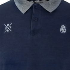 FotbalFans Polo tričko Real Madrid FC, modré, bavlna | M