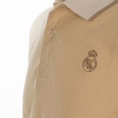 FotbalFans Polo tričko Real Madrid FC, béžová, bavlna | S