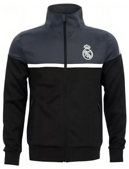 FotbalFans Sportovní bunda Real Madrid FC, černo-šedá