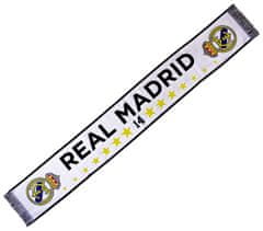 FotbalFans Šála Real Madrid FC, bílá, hvězdy, 140x20