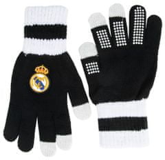 FotbalFans Dětské rukavice Real Madrid FC, černo-bílé, protiskluzové