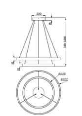 MAYTONI MAYTONI Závěsné svítidlo Rim 3000K 88W MOD058PL-L74BS3K