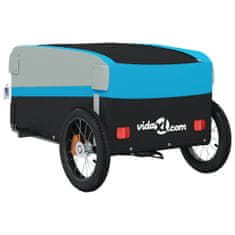 Vidaxl Vozík za kolo černý a modrý 30 kg železo