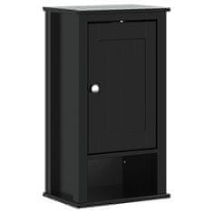 Greatstore Nástěnná koupelnová skříňka BERG černá 40x27x71,5 cm borovice