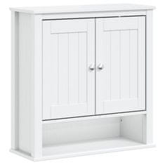 Greatstore Nástěnná koupelnová skříňka BERG bílá 69,5x27x71,5 cm borovice