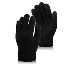 PAOLO PERUZZI Zimní pánská černá sada čepice šála rukavice